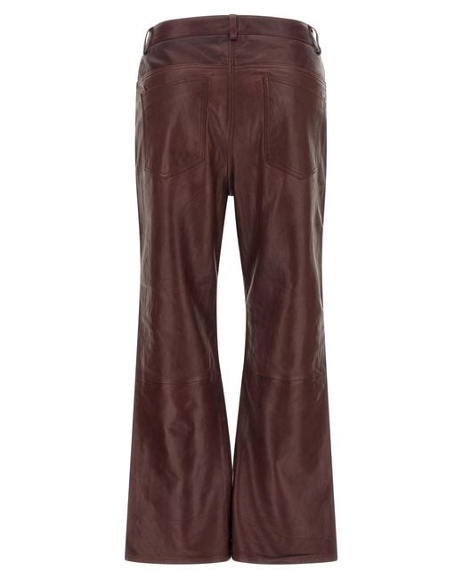 ROTATE BIRGER CHRISTENSEN Brown Rotate Birger Christensen Flared Leather-Effect Pants