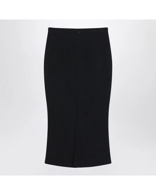 Givenchy Black Midi Skirt With Pleats On The Back