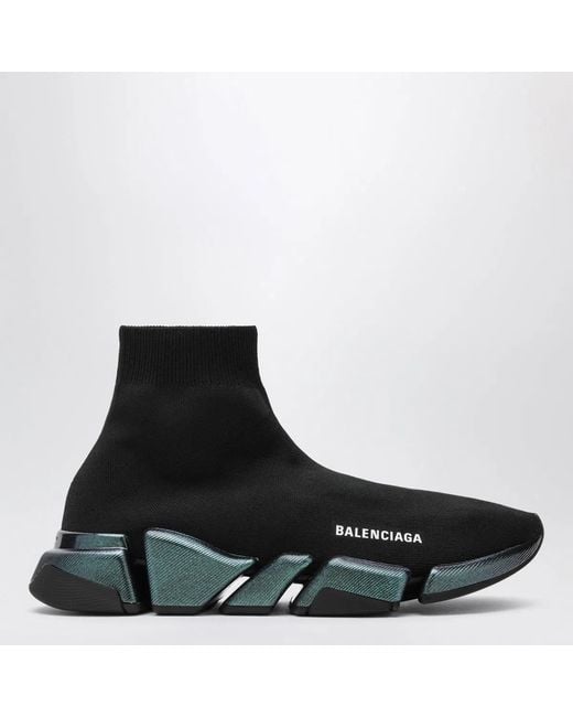 Balenciaga Black Speed 2.0 Iridescent Knit Sneakers for men
