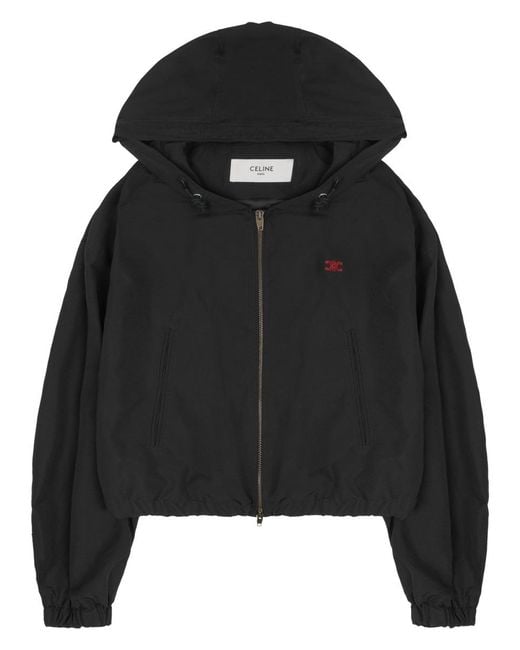Céline Black Windbreaker Jacket Nylon Cotton