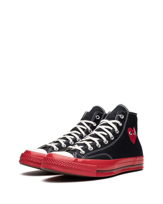 COMME DES GARÇONS PLAY Red Sole High Top Sneakers