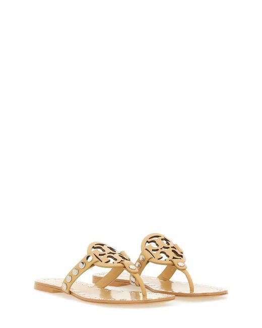 Tory Burch Natural Bovine Leather Flats