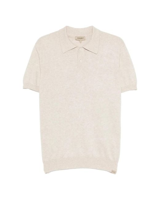 Woolrich White Knitted Polo for men