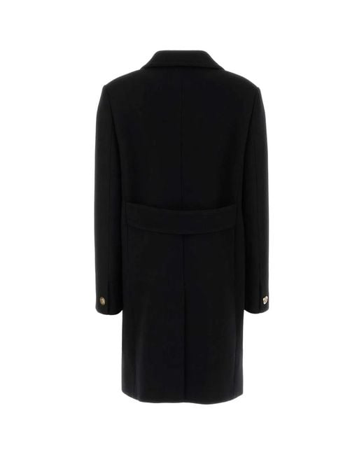 Gucci Black Wool Batavia Coat With Patch