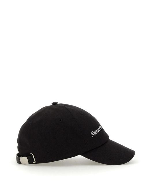 McQueen Black Baseball Hat With Logo for men
