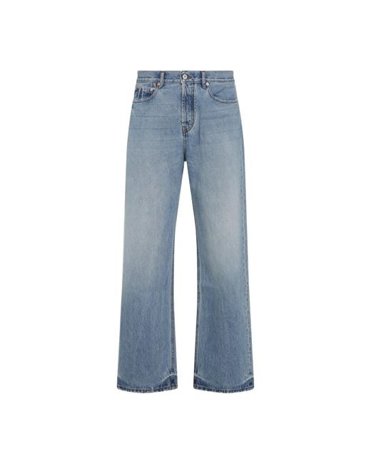 Jacquemus Blue Wide-Leg Denim Pants for men