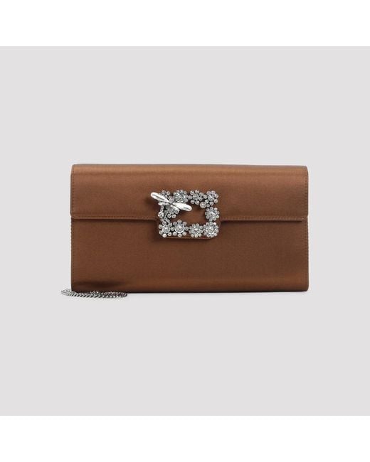 Roger Vivier Brown Dragonfly Flow Clutch Bag