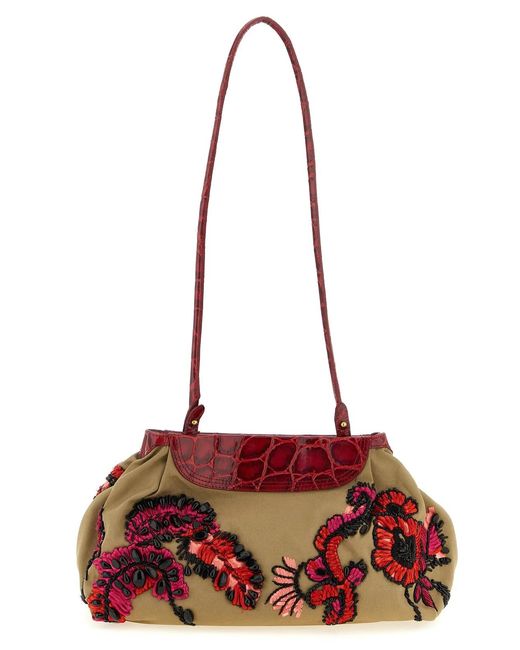 Dries Van Noten Red Cotton Clutch Bag