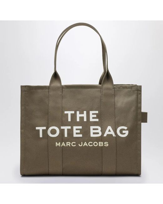 Marc Jacobs Metallic Slate Canvas Large Tote Bag