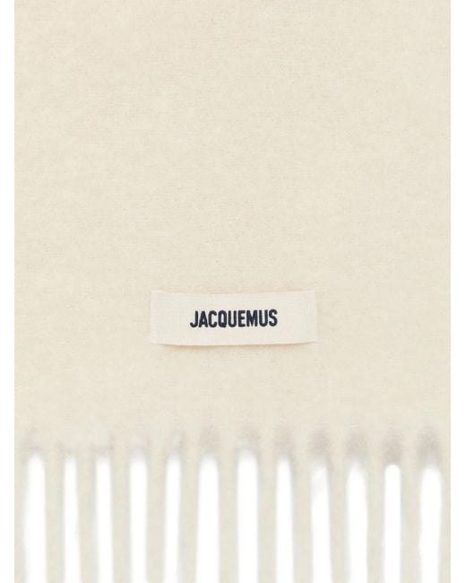 Jacquemus White Fringed Edge Logo Patch