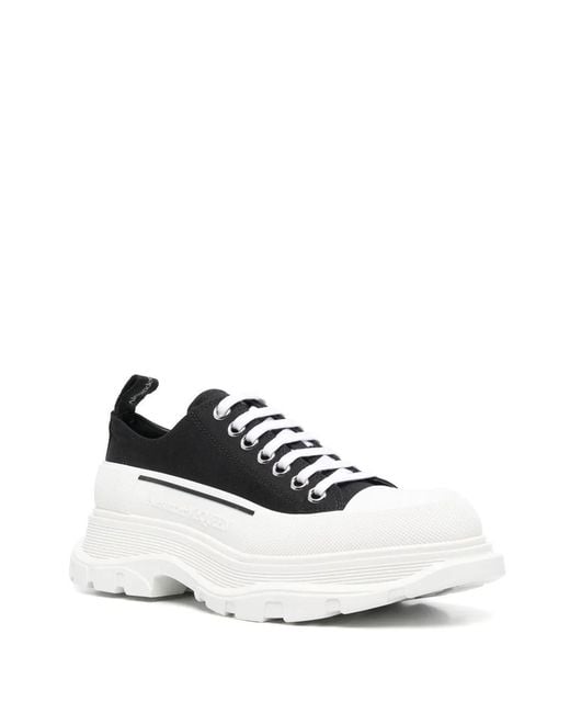 McQueen White Canvas Tread Slick Sneakers