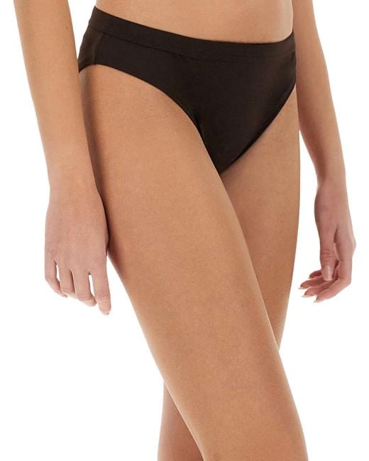 Jil Sander Brown Solid Bikini Bottom Swimwear