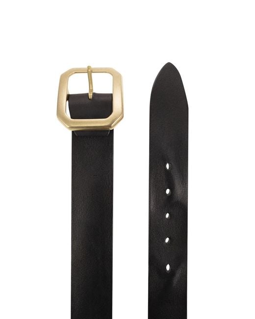 Alberto Luti Black Leather Belt for men