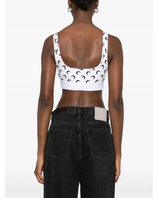 MARINE SERRE Metallic Moon Sport Bra