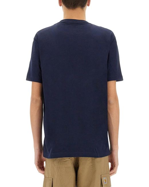 Lacoste Blue Cotton T-Shirt With Print for men