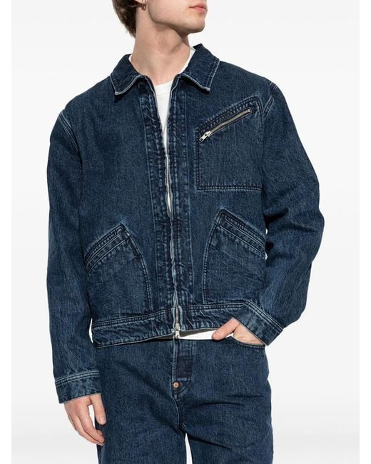 KENZO Blue Logo-Embroidered Denim Jacket