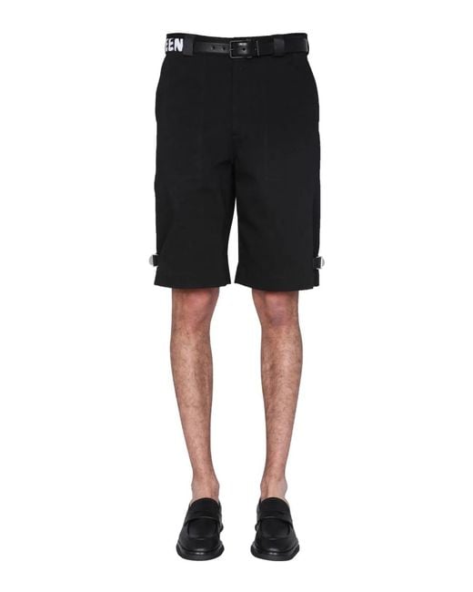 McQueen Black Regular Fit Bermuda for men