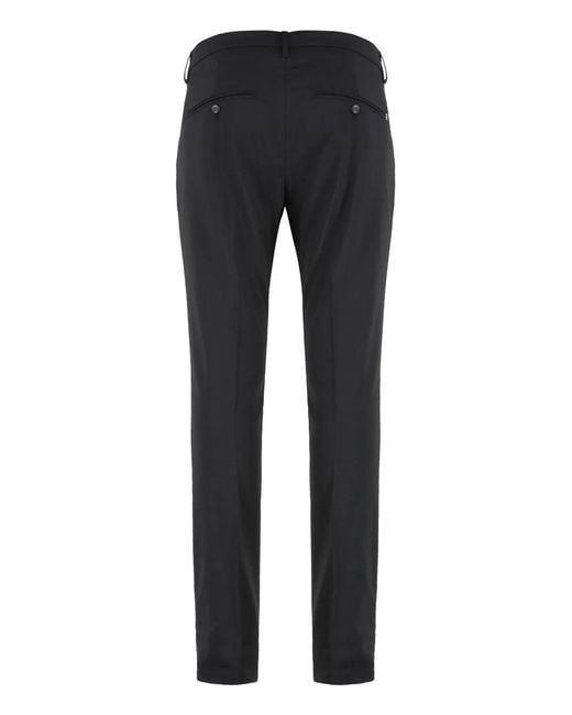 Dondup Blue Gaubert Virgin Wool Trousers for men