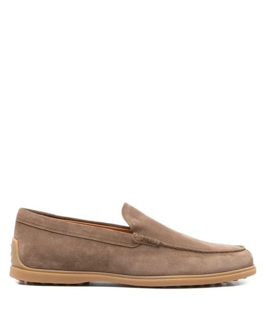 Tod's Brown Suede Leather Slipper Moccasin for men