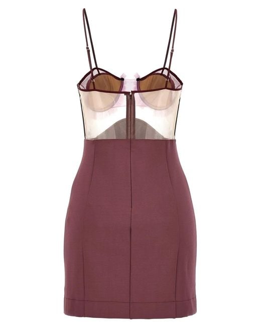 Nensi Dojaka Purple 'Explosive Flower Bra' Dress