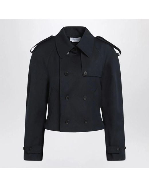 McQueen Blue Midnight Wool Trench Coat