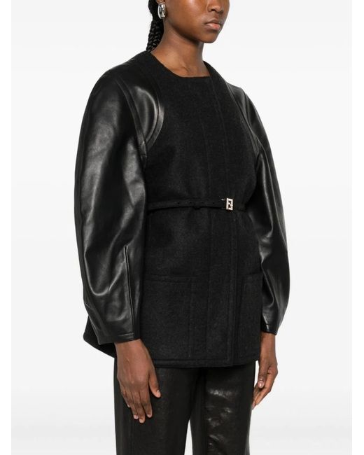 Fendi Black Wool Midi Coat