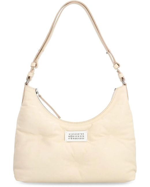 Maison Margiela Natural Glam Slam Leather Hobo-Bag