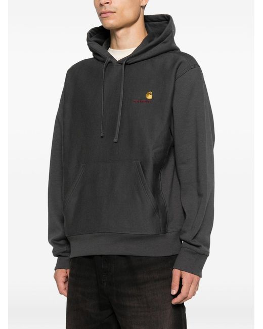 Carhartt Black Logo Cotton Hoodie for men