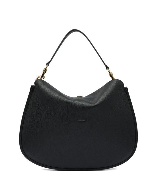Etro Black Buckle-Fastening Extra-Large Leather Shoulder Bag