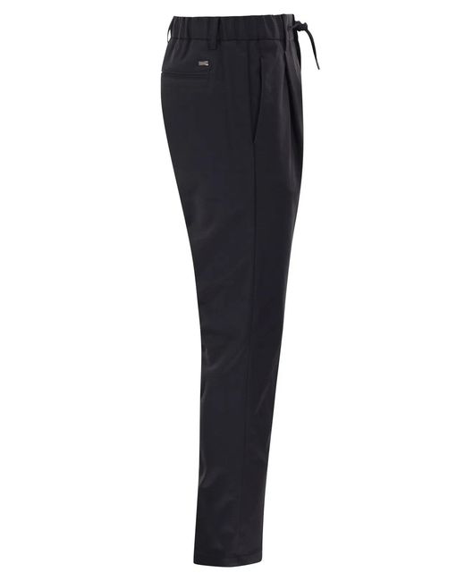 Herno Blue Technical Fabric Drawstring Trousers for men