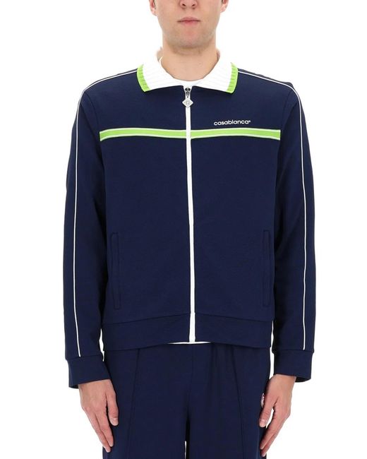 Casablanca Black Zip Sweatshirt for men