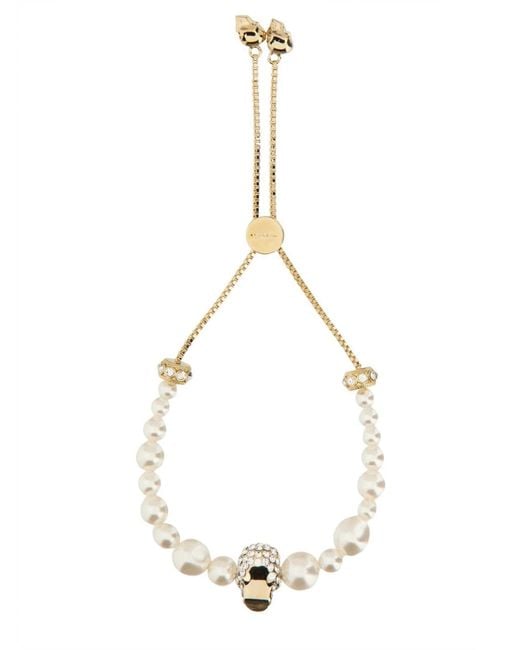 McQueen Natural Tone Crystal Embellished Necklace