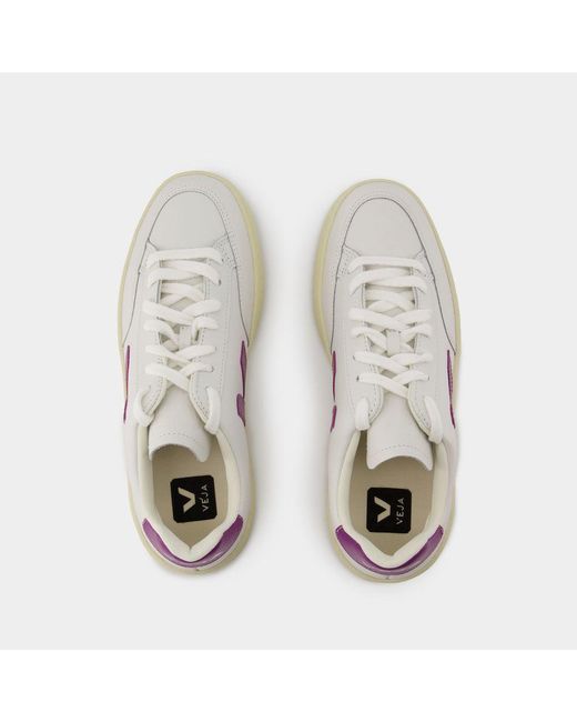 Veja White V-12 Sneakers