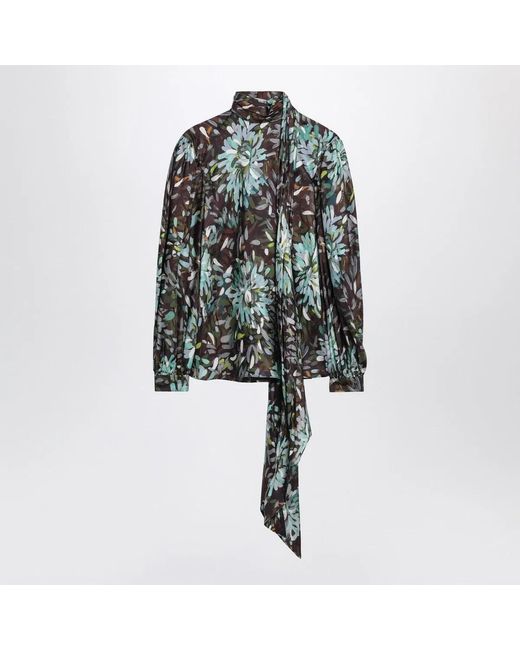 Gucci Green Floral-Print Shirt