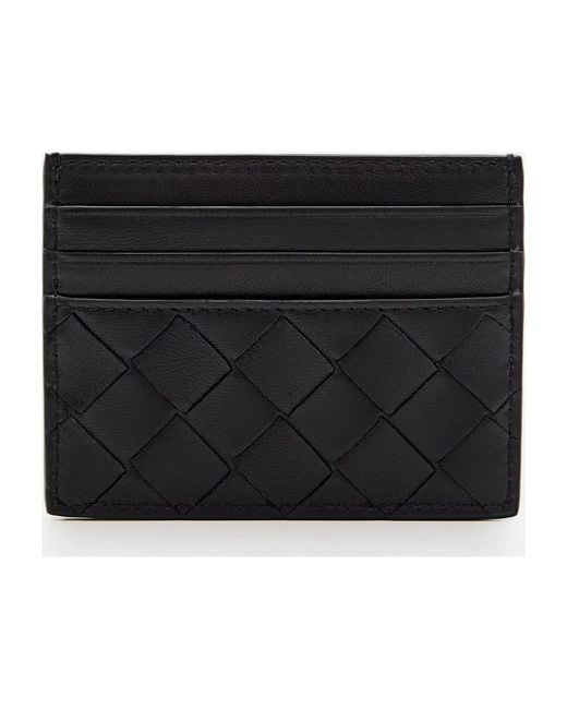 Bottega Veneta Black Leather Intrecciato Card Case