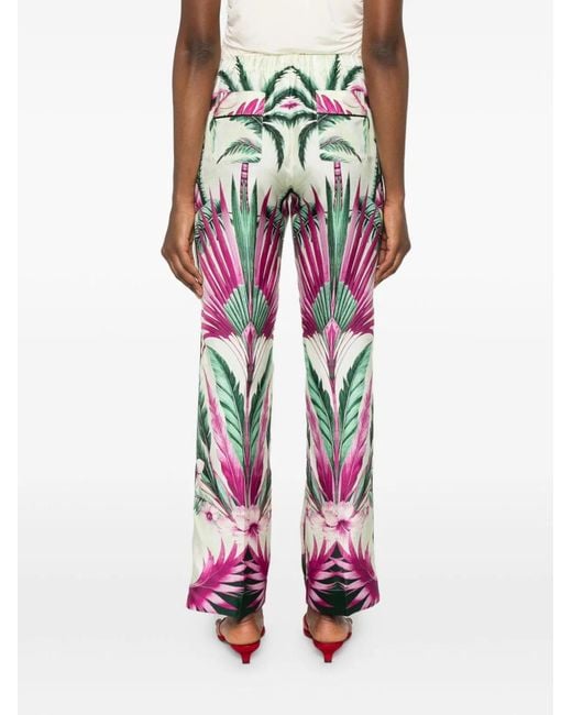 F.R.S For Restless Sleepers White Printed Silk Trousers
