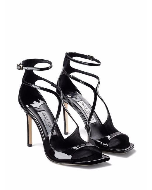 Jimmy Choo Black Leather Rubber Sandals