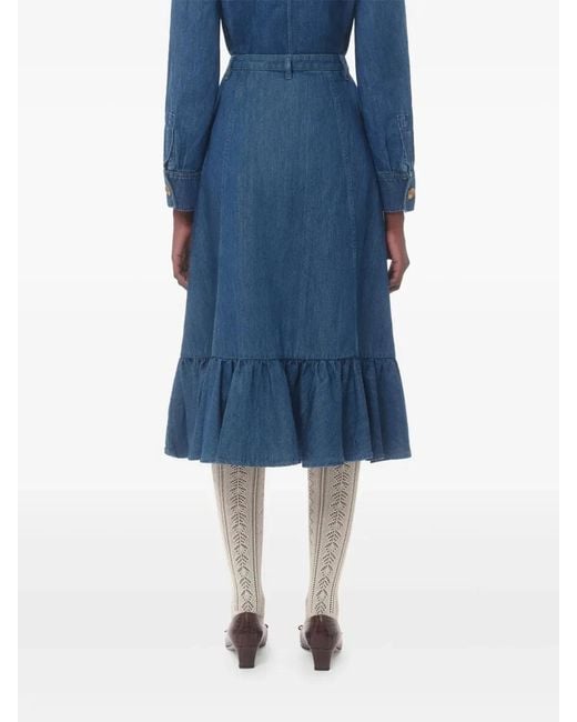 Valentino Garavani Blue Denim Skirt