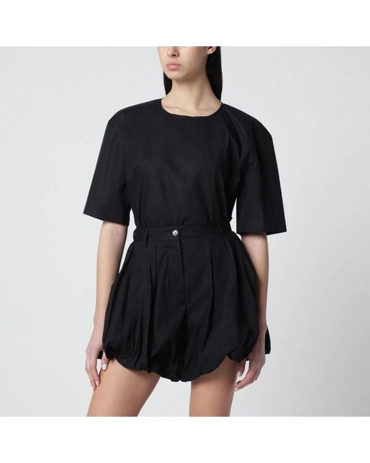 THE LATEST Black Thelatest Short-Sleeve Cotton Top