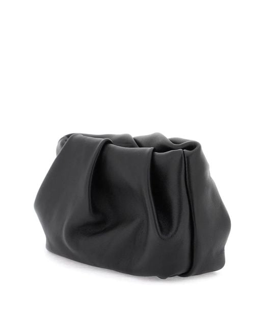 Burberry Black Nappa Leather Rose Clutch