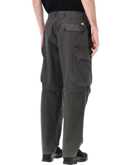 C P Company Black C.P.Company Microreps Fabric Cargo Pants for men