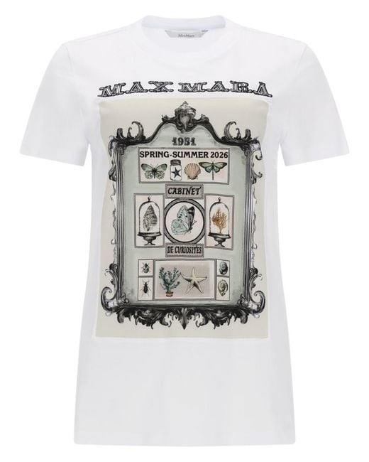 Max Mara Gray T-Shirt "Spadino" Con Stampa