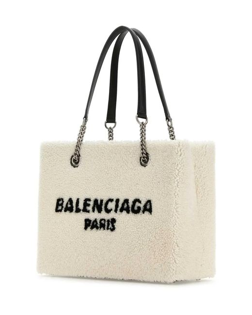 Balenciaga Natural Shearling Duty Free M Handbag