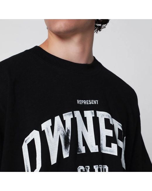 Represent Black Cotton Owners Club T-Shirt for men