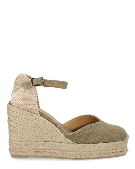 Castaner Natural Castañer Cotton Leather Heel
