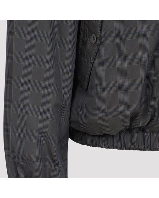 Balenciaga Gray Plaid Zip-Up Jacket for men