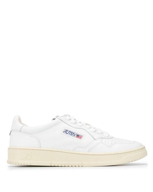 Autry White Medalist Low-Top Sneakers for men