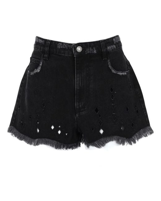 Isabel Marant Black Shorts Aecia Con Ricami