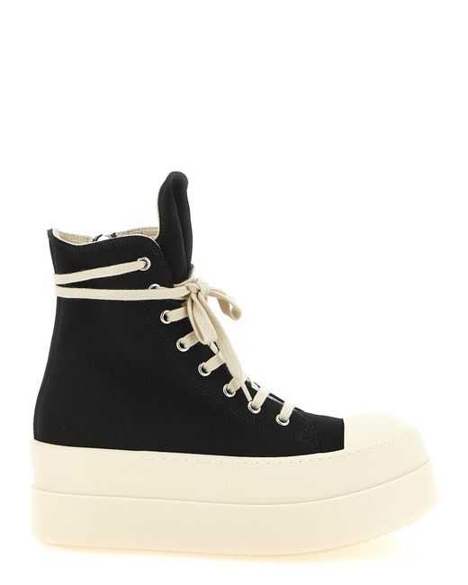 Rick Owens Black 'Mega Bumper Sneaks' Denim Sneakers