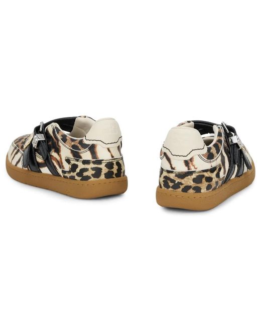 Ganni White Silk Satin Buckle Flats